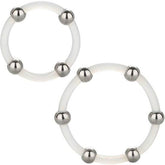 CALEXOTICS - STEEL PEARL SILICONE RING SET
